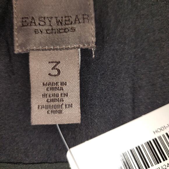 Easywear Chicos Embellished Top Sz 3-14 /16 Assymetrical Gray Bling Batwing NWT - Picture 8 of 16